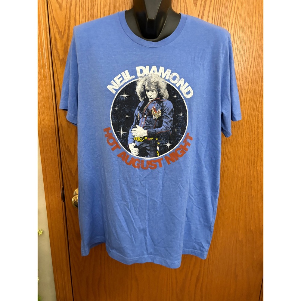 Neil Diamond 50 Year Anniversary World Tour T-Shirt Blue XL Hot August Night